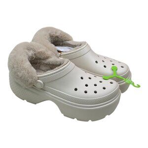 Crocs Stomp Lined Clog Faux Fur Lined Slip-On Comfort Shoe Size M10/W12 Platform